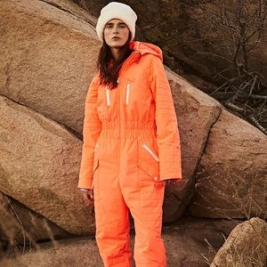 Free People All Prepped Ski Suit - Neon Coral - Size Medium